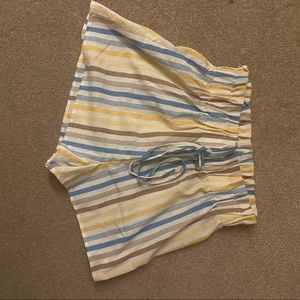 striped tie shorts